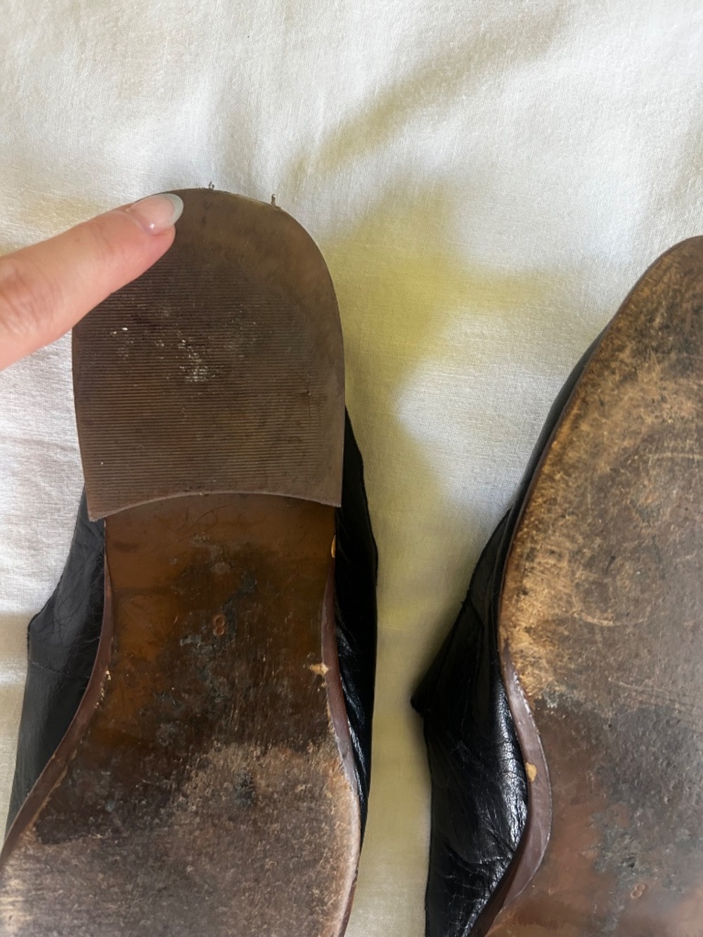 madewell frances black leather pointed toe mule slides size 8 - Picture 6 of 6